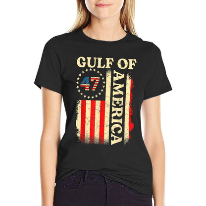 Gulf Of USA America Shirt Gulf Of USA Flag America Men Women Fade-proof Color T-Shirt