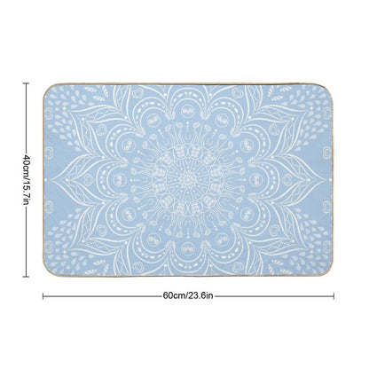 Baby Blue Mandala Pattern  Long-Lasting Bath Mat
