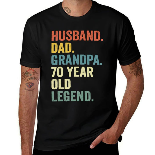 Husband Dad Grandpa 70 Year Old Legend Vintage 70th Birthday  Quick-drying T-Shirt