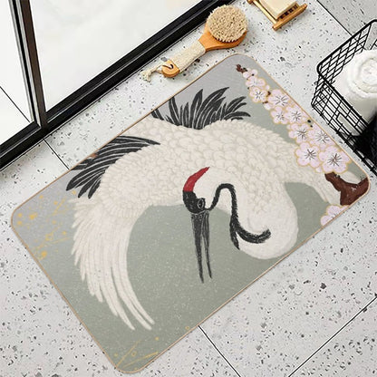 Japanese Crane  Slip-Resistant Bath Mat