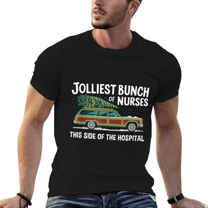 Jolliest Bunch of Nurses Holiday Fun Christmas Nursing Humor  Lightweight T-Shirt