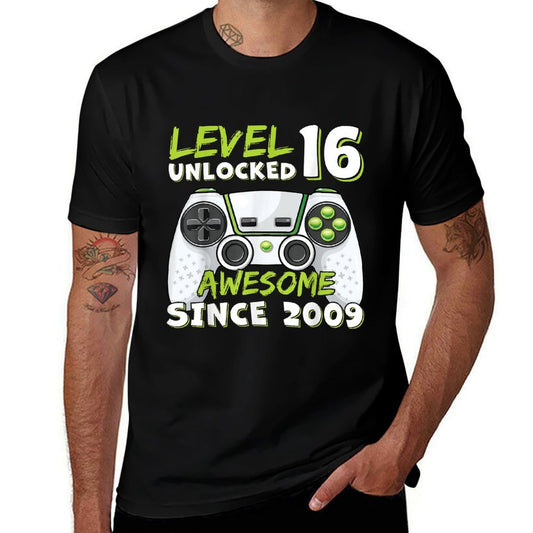 16 Year Old BDay Decorations Son Boy 16yr 2009 16th Birthday  Ribbed Collar T-Shirt