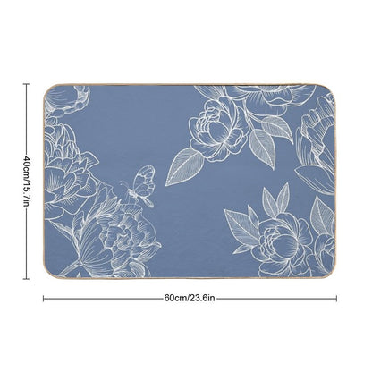 Cool Summer Floral Pattern  Fade-Resistant Bath Mat