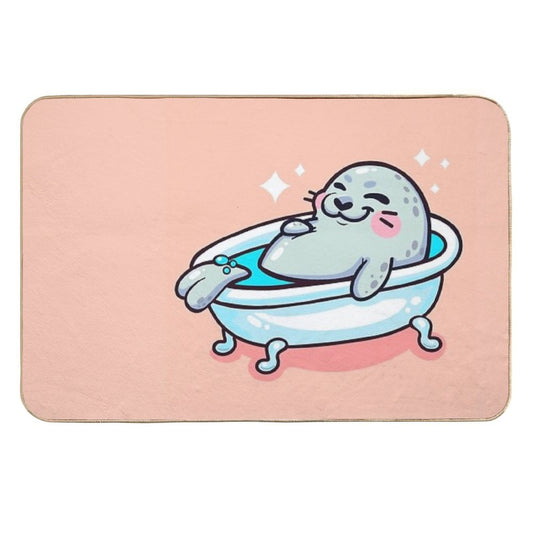 Self Care Day Seal  Odorless Bath Mat