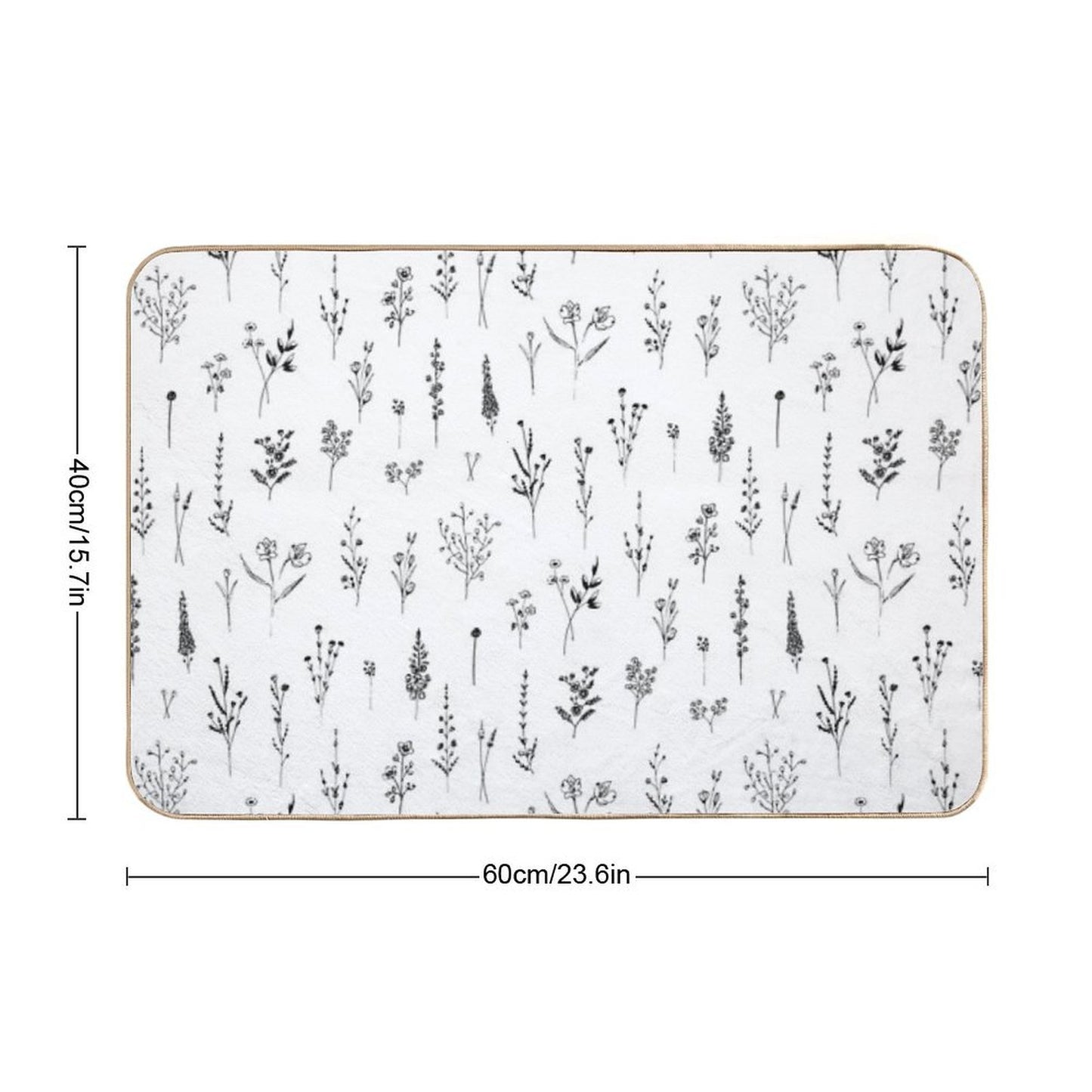Little Wildflowers Floral Pattern Durable Bath Mat