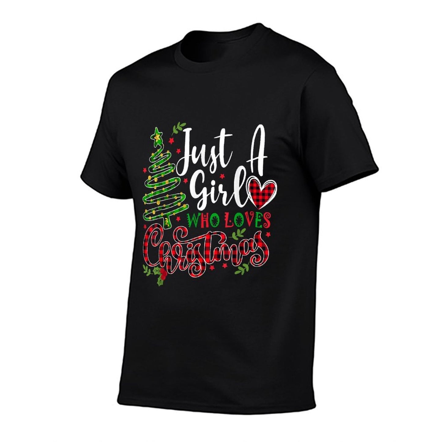 Just A Girl Who Loves Christmas A Gift for XMAS Women Girls  High-quality Stitching T-Shirt
