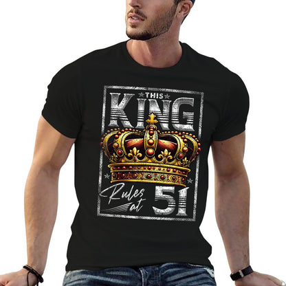 This King Rules at 51 51 Year Old Gifts 51st Birthday  Breathable T-Shirt