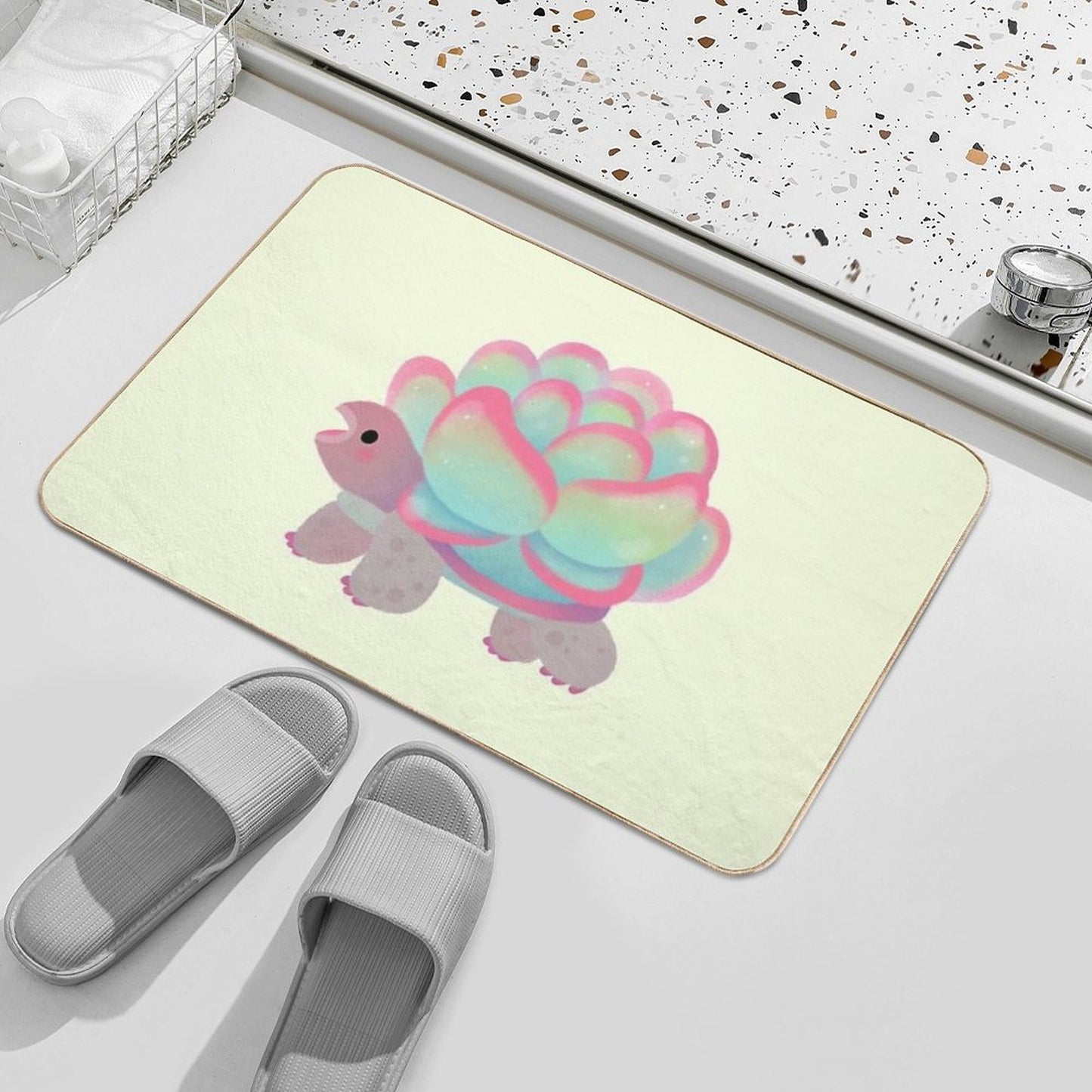 Cactus Tortoise  Anti-Trip Bath Mat