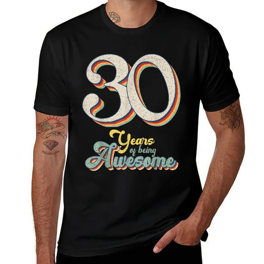30 Years Of Being Awesome Retro Vintage 30th Birthday  Polyester Blend T-Shirt