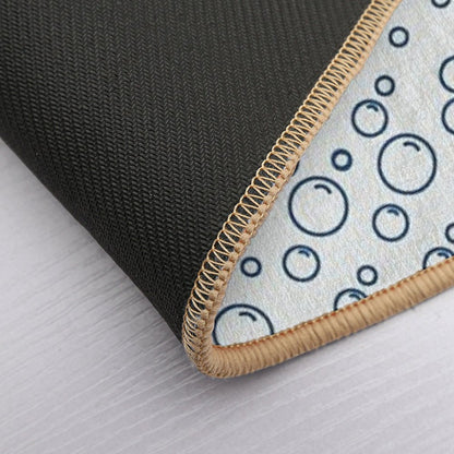 Blue Bubbles Pattern  Easy To Clean Bath Mat