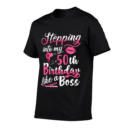 Womens Funny 1971 Stepping Into My 50th Birthday Like A Boss Gift Premium  Eco-friendly Material T-Shirt
