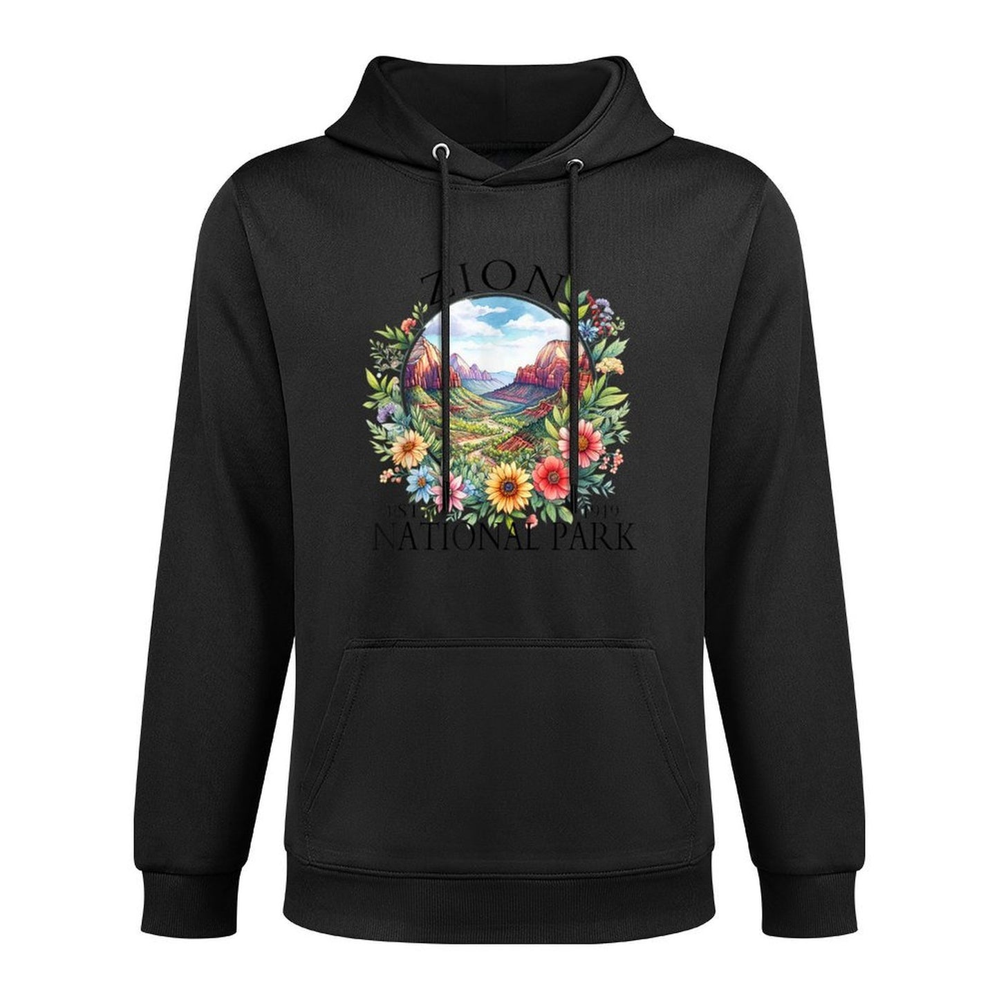 Retro Floral Zion National Park Hiking Camping Outdoor Easy Care Hoodie