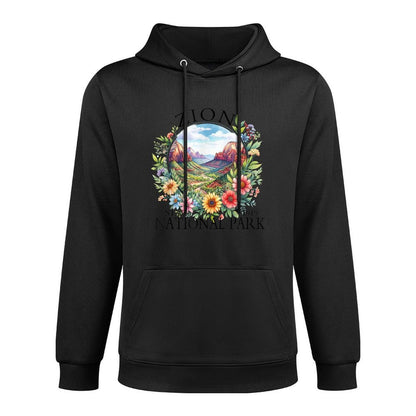 Retro Floral Zion National Park Hiking Camping Outdoor Easy Care Hoodie