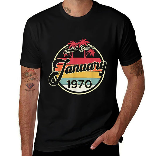 Vintage 80s January 1970 50th Birthday Gift  Versatile T-Shirt
