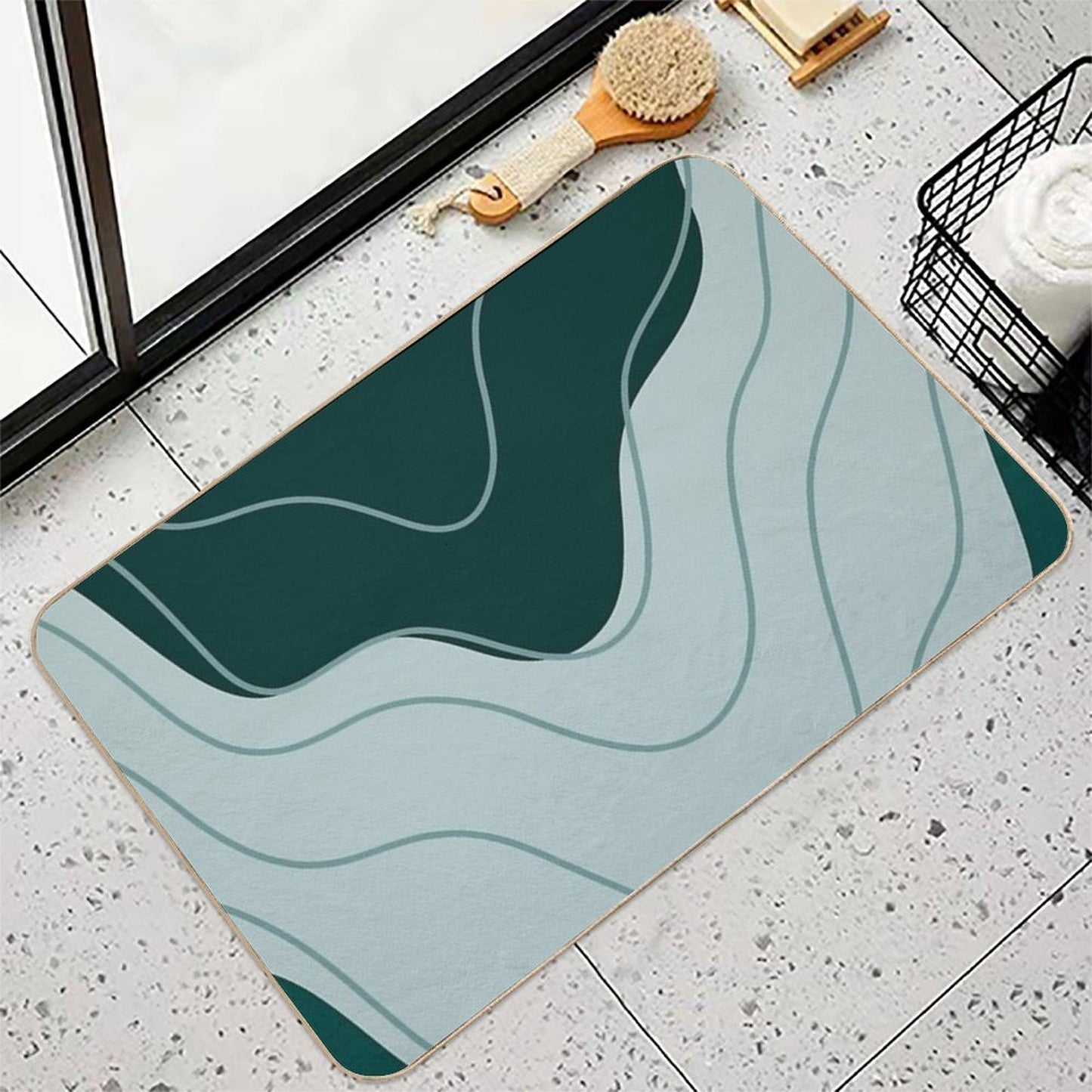 Abstract Minimal 65  Stain-Proof Bath Mat
