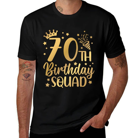 70th Birthday Squad 70 Years Old Birthday Party Group Women  Trendy Pattern T-Shirt
