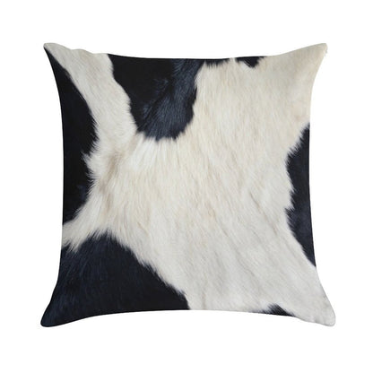 Faux Cowhide Black And White Soft High-Density Material Throw Pillow