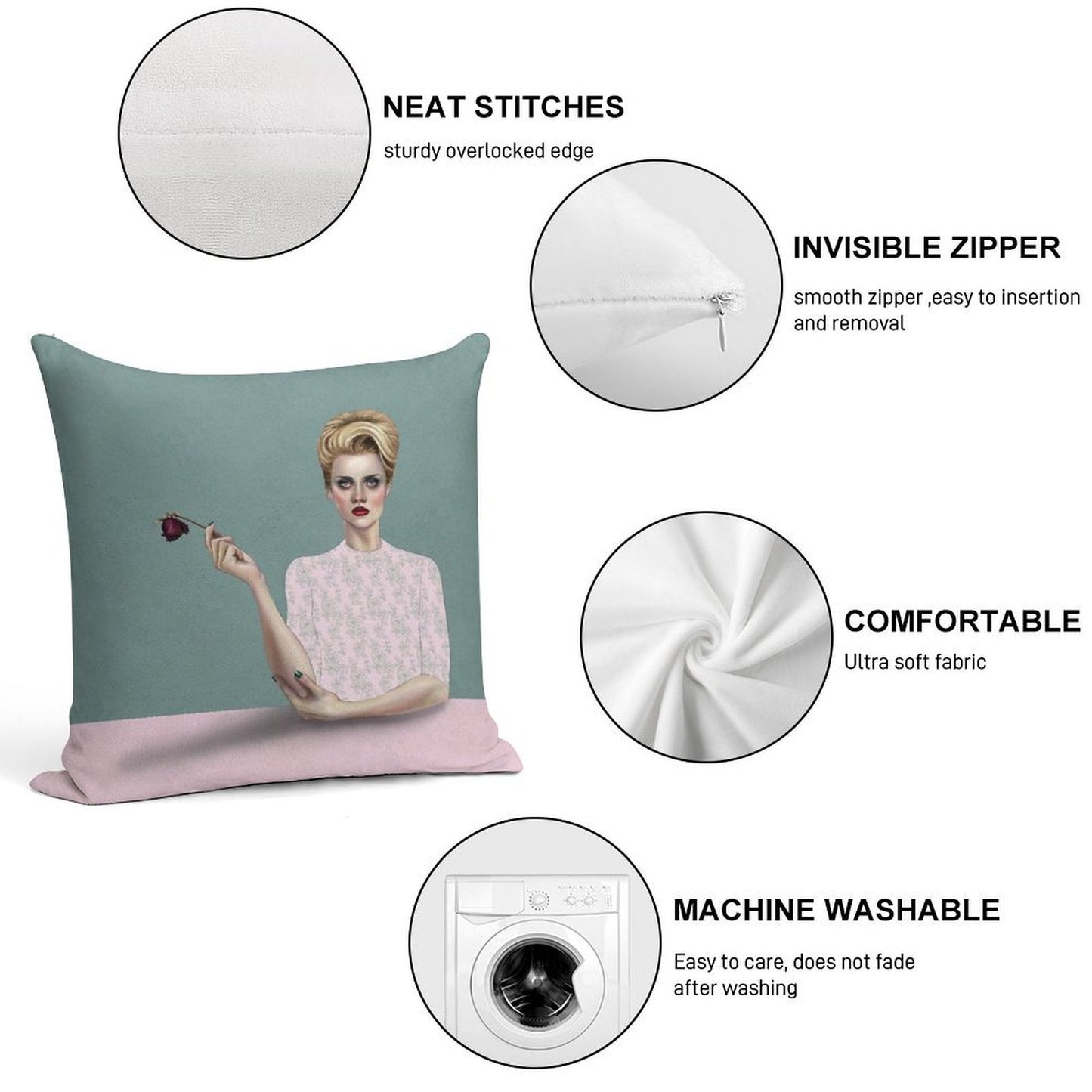 Rose Soft Ultra-Soft Texture Throw Pillow