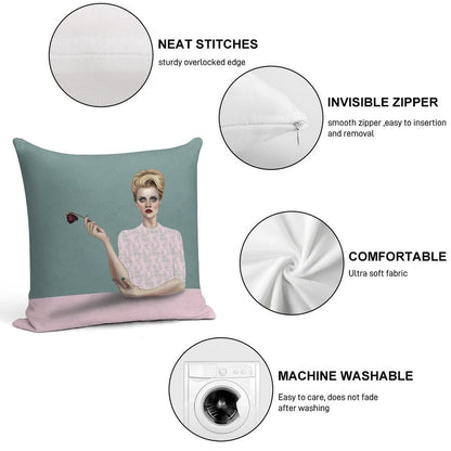 Rose Soft Ultra-Soft Texture Throw Pillow