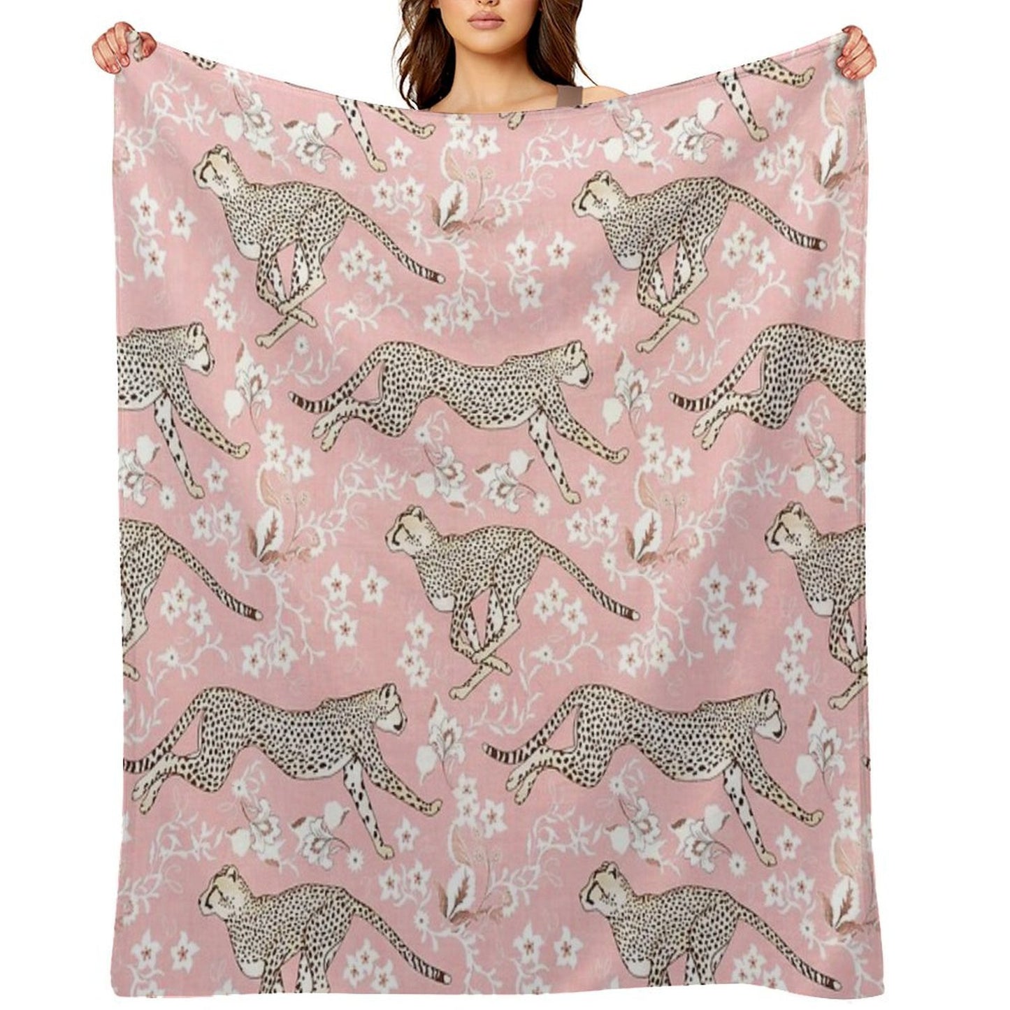 Cheetah Chintz - Cotton Candy Pink Comfort Throw Blanket
