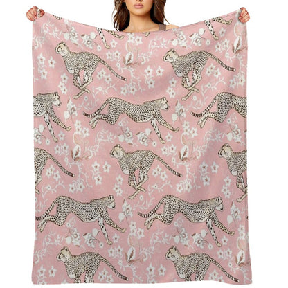 Cheetah Chintz - Cotton Candy Pink Comfort Throw Blanket