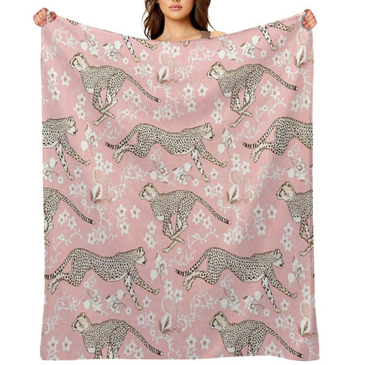 Cheetah Chintz - Cotton Candy Pink Comfort Throw Blanket