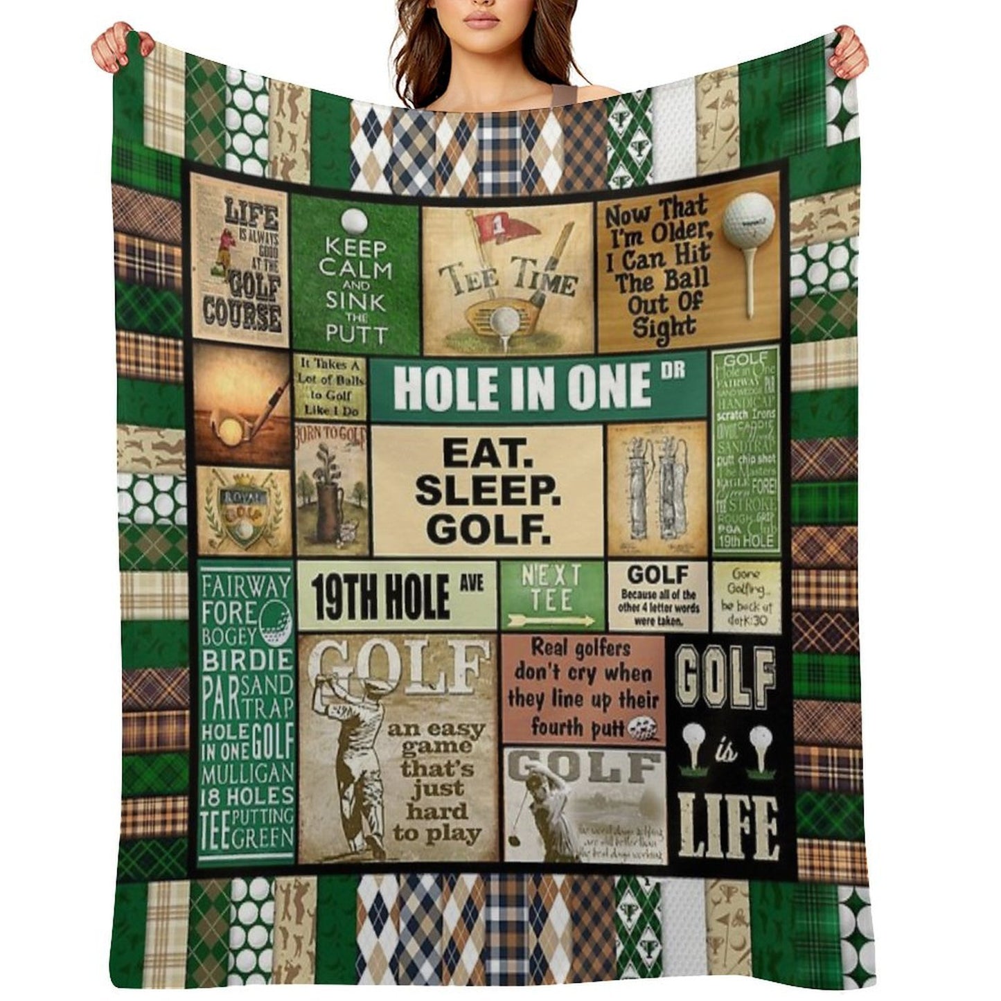 Golf Vintage Pattern Velvety-soft Throw Blanket