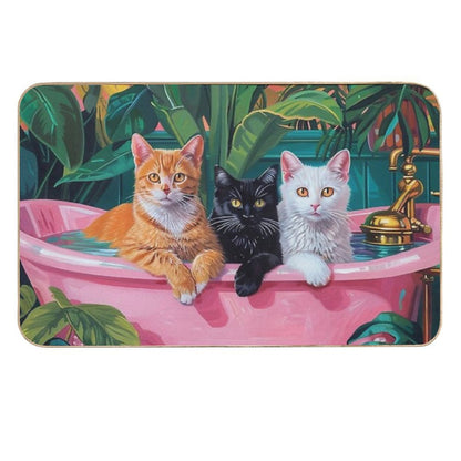 Painting of Cats  Fade-Resistant Bath Mat