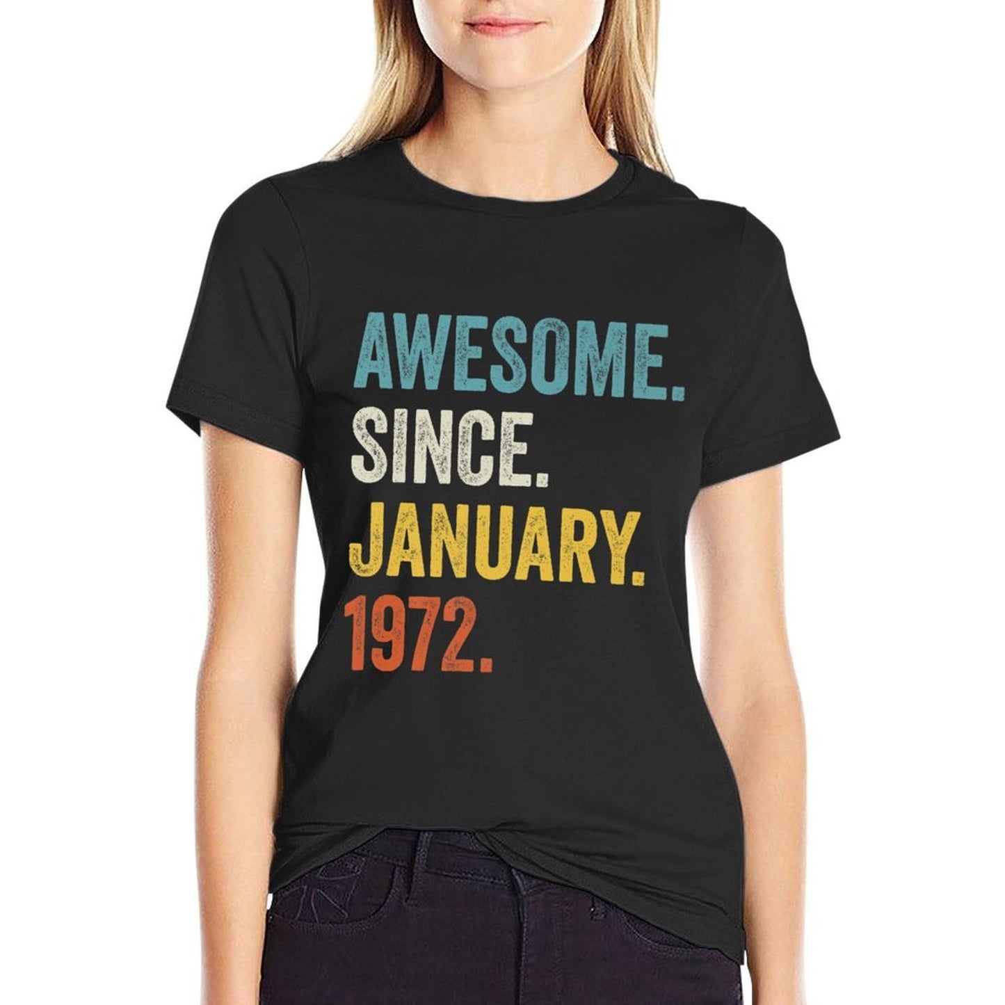 Awesome Since January 1972 50th Birthday Premium  Summer-ready Fabric T-Shirt