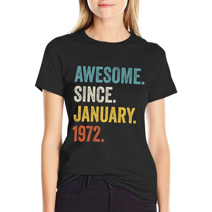 Awesome Since January 1972 50th Birthday Premium  Summer-ready Fabric T-Shirt