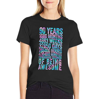 Funny 90th Birthday Old Meter Funny 90 Year Old Gifts  Heathered Texture T-Shirt