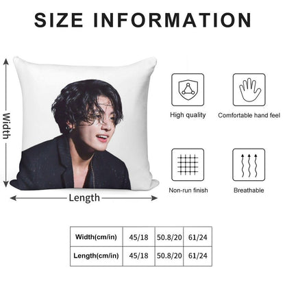 Jungkook Long Hair Hot Soft Gift Ready Throw Pillow