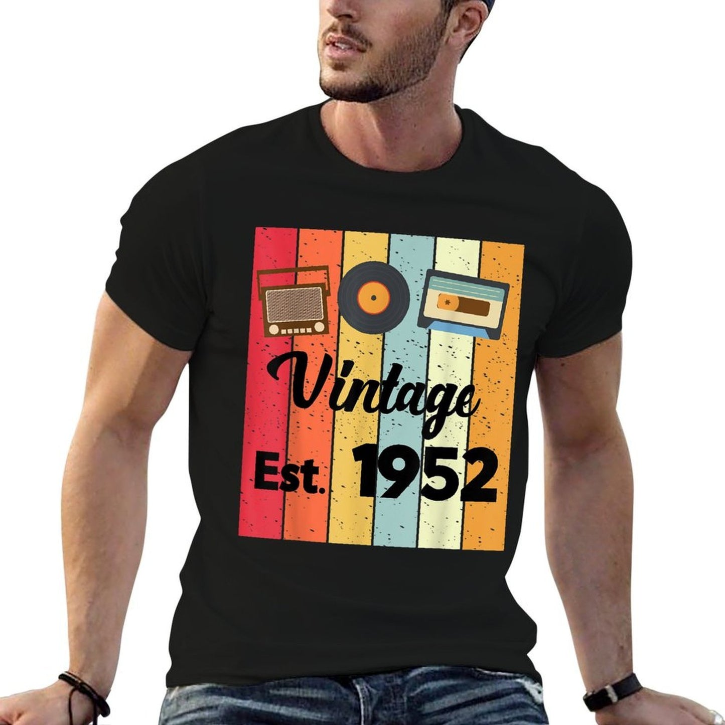 Music Tech 70th Birthday 70 Years Old Design  Rolled Sleeves T-Shirt