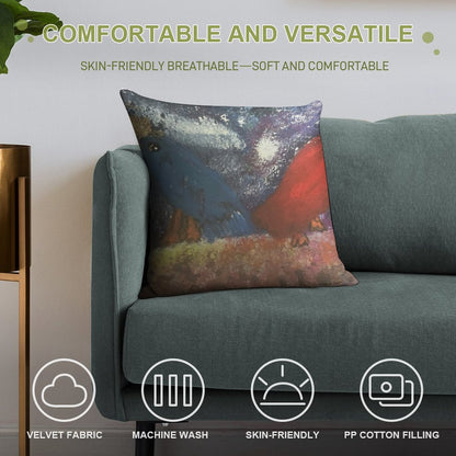 Cosmic Companions Soft Washable Throw Pillow