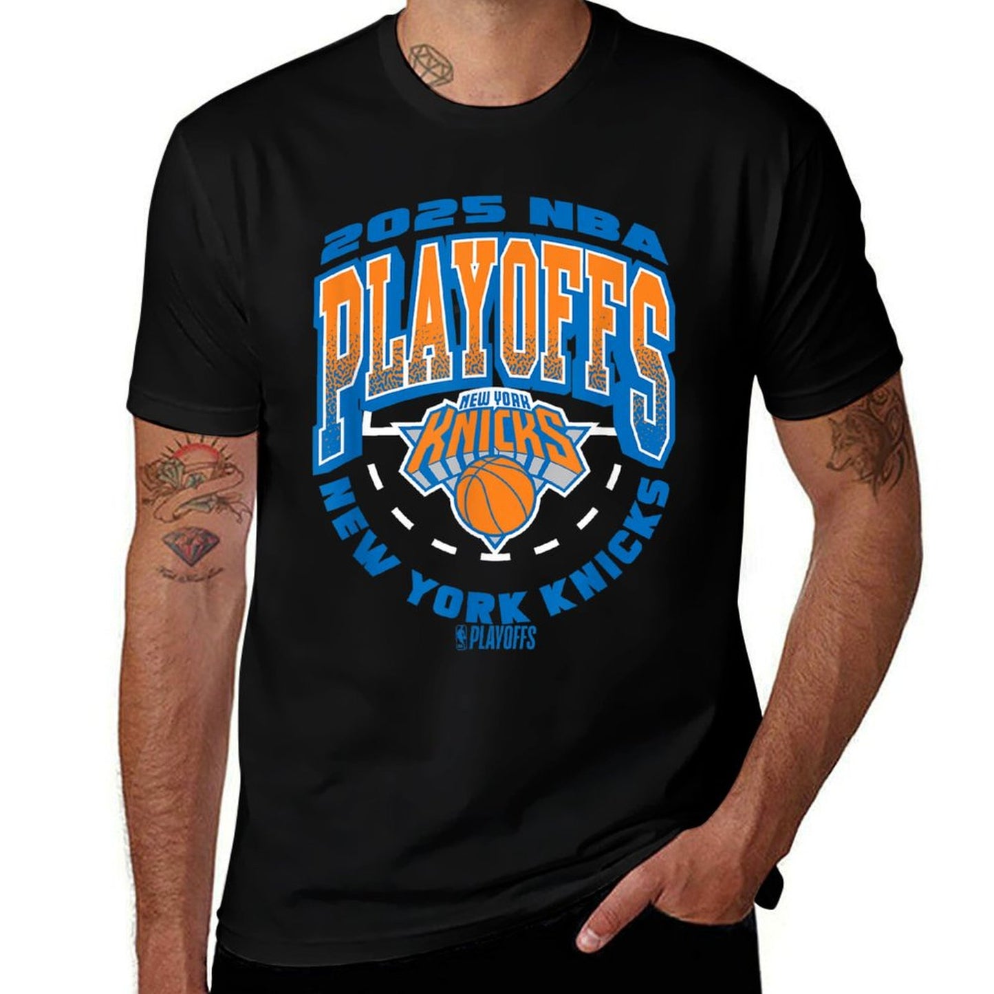 NBA Official New York Knicks Exclusive 2025 Playoffs Trendy Pattern T-Shirt