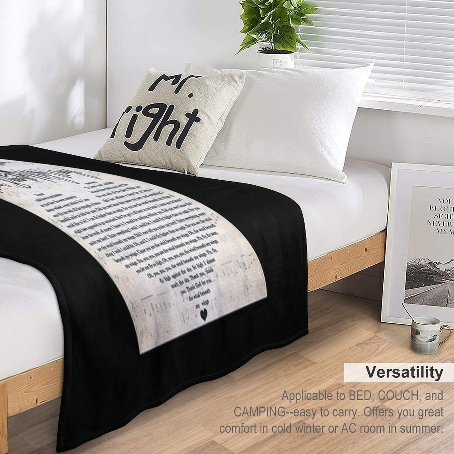 Bette Midler - Wind Beneath My Wings Lyrics Wall Art Gift All-season Throw Blanket