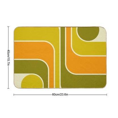 Retro Geometric Design 674  Absorbent Bath Mat