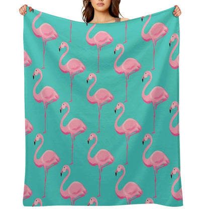 Flamingo Wrinkle-free Throw Blanket