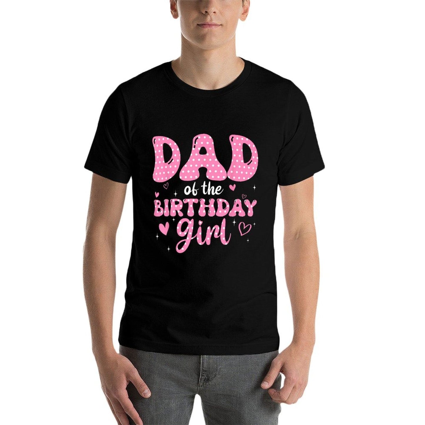 Dad Of The Birthday Pink Girl Matching Family  Stretchy T-Shirt