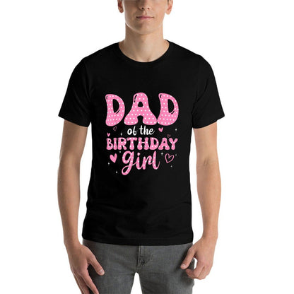 Dad Of The Birthday Pink Girl Matching Family  Stretchy T-Shirt