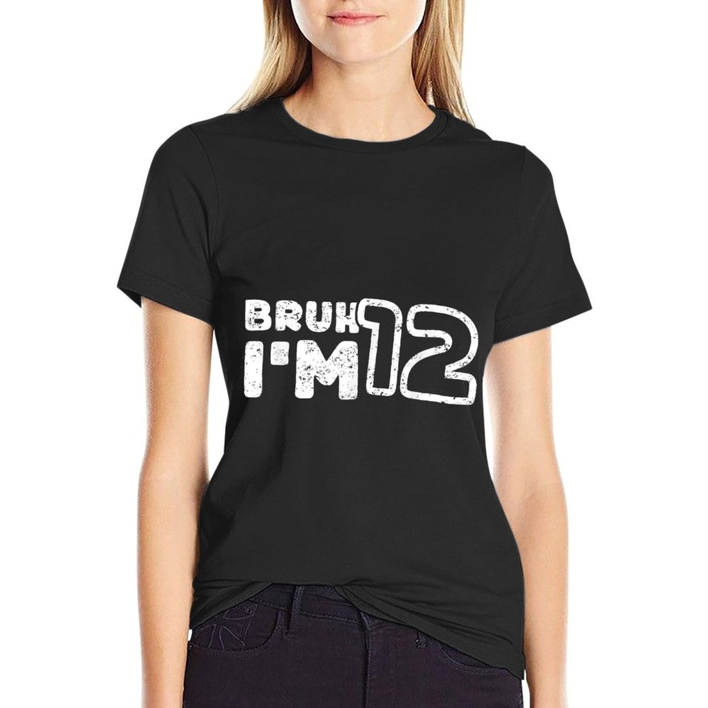Bruh I'm 12 It's My 12th Birthday 12 Year Old Birthday  Tagless Design T-Shirt