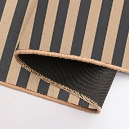 Black And Beige Stripped Pattern  Dirt-Trapping Bath Mat