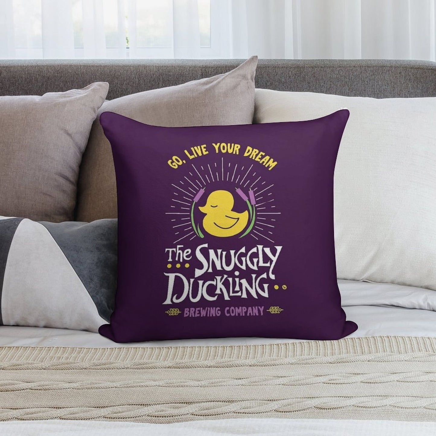 Snuggly Duckling Brewing Company - Tangled Soft Anti-Pilling Throw Pillow