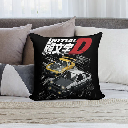 Mountain Drift Racing Initial D Tandems AE86 Vs FD Rx-7 Soft Washable Throw Pillow