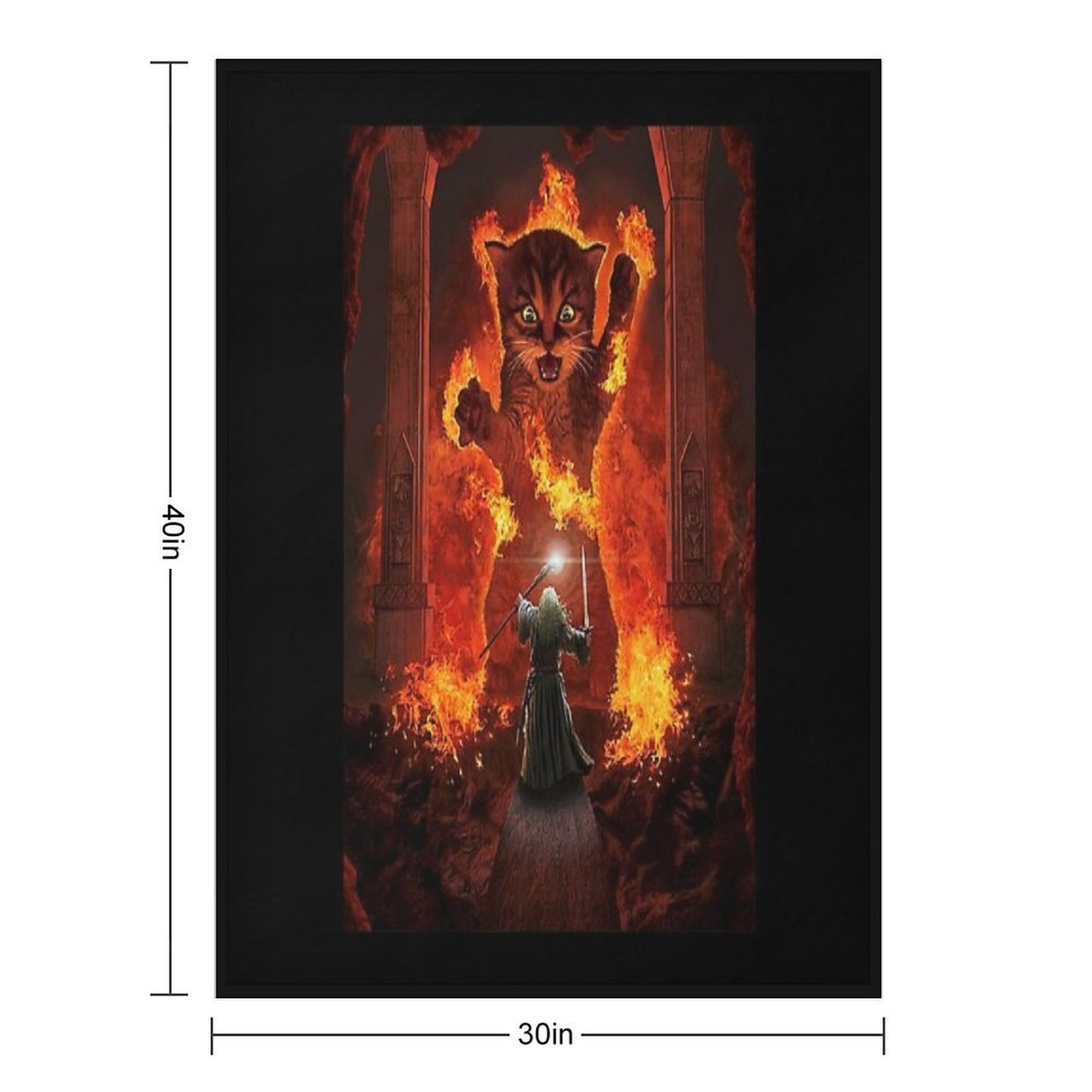 Balrog Cat Shirt TShir Eco-conscious Throw Blanket