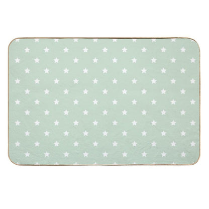 Grandparents Christmas Vintage Pattern - Retro Green Star  Versatile Bath Mat