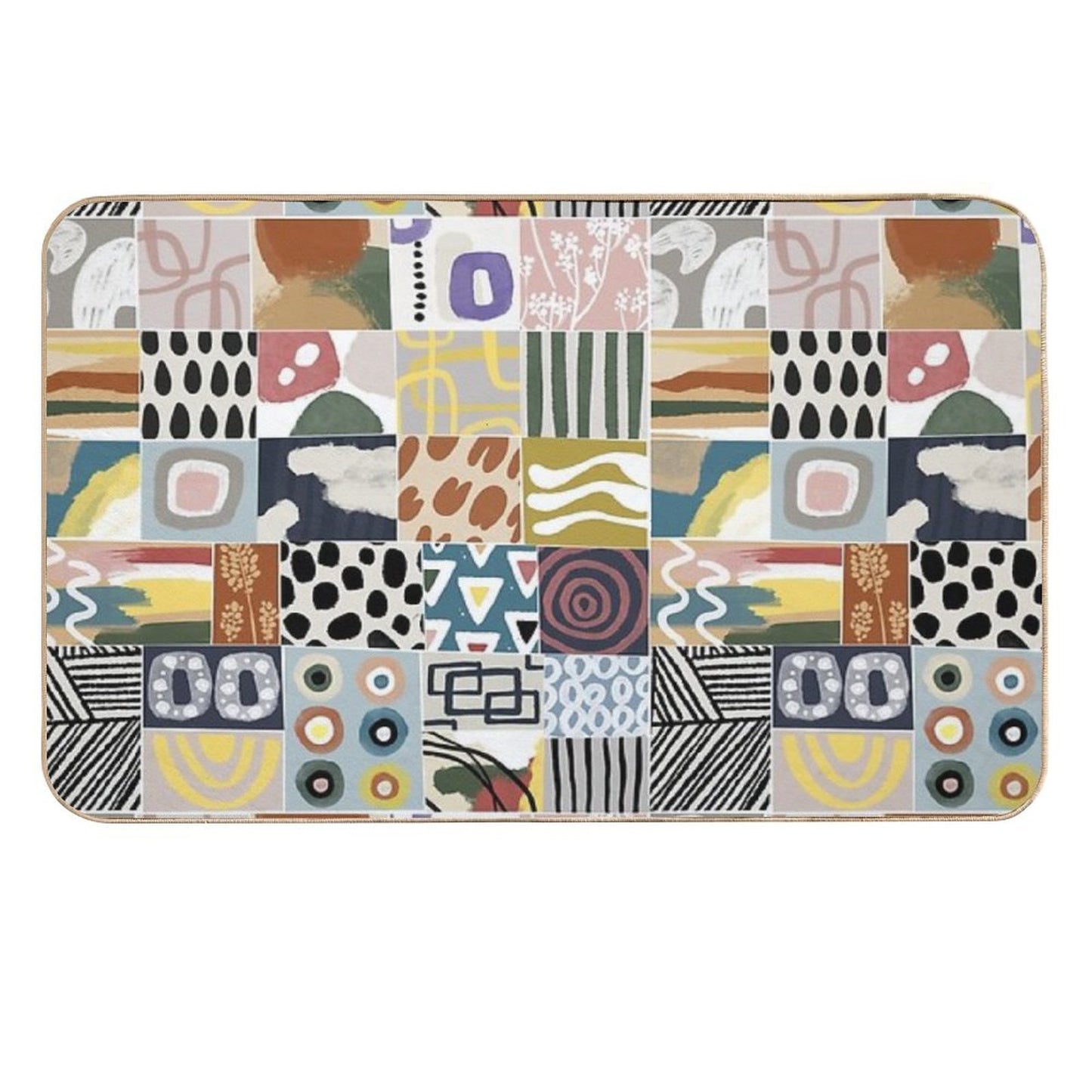 AFRICA, - Colorful Patches  Odorless Bath Mat