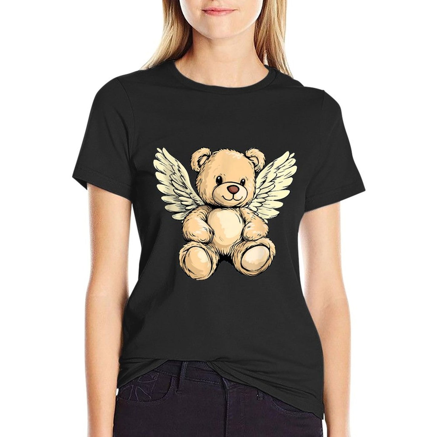Pretty Teddy with Angel Wings for Cool Boys And Girls  Odor-resistant T-Shirt