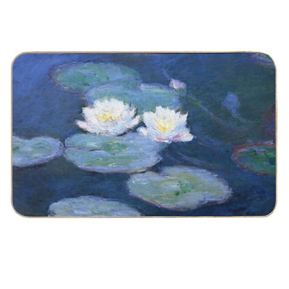 Two Water Lilies Monet Fine Art  Repositionable Bath Mat