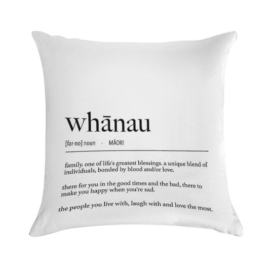 New Zealand Maori Whanau (Family) Definition Soft Short Plush Fabric Throw Pillow